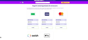 Den svenska betalningsöversikten på PlayOJO:s webbplats i en webbläsarvy.